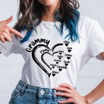Gepersonaliseerd Hart Design T-shirt Sweatshirt met 1-19 Kindernamen Moederdag Verjaardagscadeau voor mama Oma
