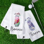 Personalizada Palos de Golf de Colores Toalla Waffle de Golf Absorbe el Sudor con Clip para Colgar Nombre Regalo de Cumpleaños para los Amantes del Go