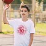 Personlig prikket basketballdesign Unisex T-skjorte genser med hettegenser med navn Bursdag Spilldag Laggave til basketballelskere