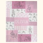 Couverture personnalisée Peter Rabbit Bunny Multicolore Patchwork avec Nom Pâques Cadeau d'Anniversaire pour Enfants