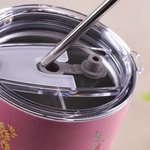 Thermos de Vacuum Personnalisé avec 1-15 Fleurs de Naissance et Noms Gobelet Isotherme avec Thème Jardin Cadeau d'Anniversaire pour Mère Grand-Mère