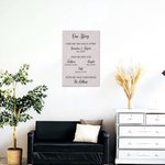 Personalised Our Story Canvas Family Painting with Text 1-6 Kid Names Wall Art Housewarming Gift for Family Friend