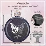 Personalised Birth Flower Butterfly Glittery 5oz Flask with Name &  Rhinestone Lid Birthday Bridesmaid Party Mother's Day Gift for Women