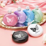 Personalised Birth Flower Butterfly Glittery 5oz Flask with Name &  Rhinestone Lid Birthday Bridesmaid Party Mother's Day Gift for Women