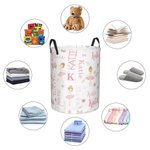 Personalized Ballet Girl Waterproof Toy Storage Laundry Basket with Name and Handle Birthday Gift for Ballerina Girl