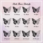 Personalised Birth Flower Butterfly Glittery 5oz Flask with Name &  Rhinestone Lid Birthday Bridesmaid Party Mother's Day Gift for Women