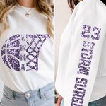 Gepersonaliseerd Imitatie Pailletten Half Basketbal & Half Hoepel T-shirt Sweatshirt Hoodie met Naam en Nummer Verjaardag Game Day Gift voor Basketballiefhebbers