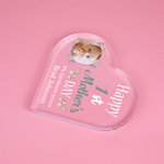 Gepersonaliseerde Gelukkige 1e Moederdag Transparante Acryl Hart Plaquette met Foto en Tekst Bureaudecoratie Moederdagcadeau voor Moeder Nieuwe Moeder