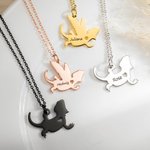 Incisione personalizzata Drago barbuto animale domestico Collana ciondolo lucertola Compleanno Anniversario Regalo per gli amanti delle lucertole