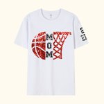 Gepersonaliseerd Imitatie Pailletten Half Basketbal & Half Hoepel T-shirt Sweatshirt Hoodie met Naam en Nummer Verjaardag Game Day Gift voor Basketballiefhebbers