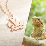 Incisione personalizzata Drago barbuto animale domestico Collana ciondolo lucertola Compleanno Anniversario Regalo per gli amanti delle lucertole