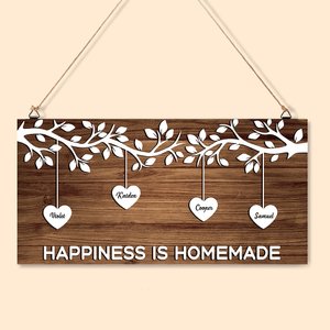 Personalisierte Holz Familiebaum Wanddekoration mit 1-12 Namen und Herzen Muttertag Jahrestag Geschenk für Familie