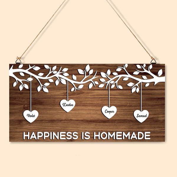 Segno di legno dell'albero genealogico personalizzato con 1-12 nomi a cuore Decorazione murale Festa della mamma Regalo di anniversario per la famiglia