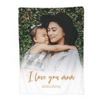 Manta blanda personalizada con foto de personaje y texto Regalo de Baby Shower para el Día de la Madre en familia