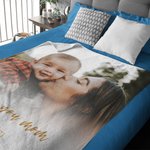 Manta blanda personalizada con foto de personaje y texto Regalo de Baby Shower para el Día de la Madre en familia