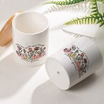 Personalized Ceramic Spring Boho Wildflowers Name Plant Pot with Bamboo Tray Appreciation Back to School Gift for Teacher