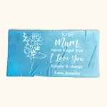 Serviette de Plage Personnalisée avec Titre Texte Fleur de Naissance Accessoire Vacance d'Été Cadeau Voyage Fête pour Femme