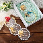 Gepersonaliseerde Gedroogde Bloemen Bruiloft Acryl Magneet met de naam van het paar Bruids Douche Huwelijksuitnodiging voor gasten