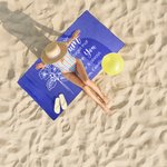 Serviette de Plage Personnalisée avec Titre Texte Fleur de Naissance Accessoire Vacance d'Été Cadeau Voyage Fête pour Femme