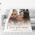 Manta blanda personalizada con foto de personaje y texto Regalo de Baby Shower para el Día de la Madre en familia