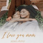 Manta blanda personalizada con foto de personaje y texto Regalo de Baby Shower para el Día de la Madre en familia