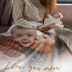 Manta blanda personalizada con foto de personaje y texto Regalo de Baby Shower para el Día de la Madre en familia