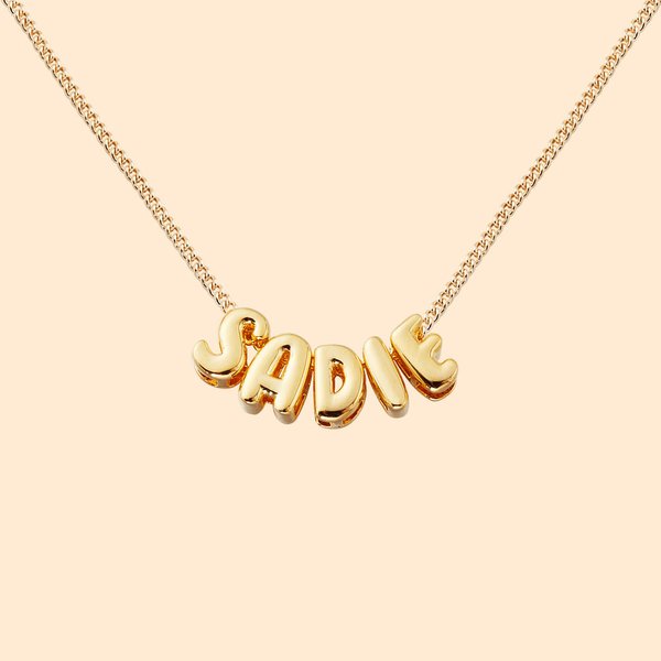 Personalised 3D Bubble Letter Necklace Minimalist Initial Name Jewellery Birthday Mother's Day Gift for Her