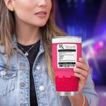 Personalized Pink Recovery Kit  RX Pill 30oz Stainless Steel Tumbler with Straw Name Bachelorette Party Favor Birthday for Her