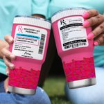 Personalized Pink Recovery Kit  RX Pill 30oz Stainless Steel Tumbler with Straw Name Bachelorette Party Favor Birthday for Her