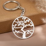 Portachiavi personalizzato con albero genealogico inciso con 1-13 nomi Festa della mamma Regalo di compleanno per la famiglia