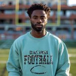 Personalized Multicolour Faux Glitter Football T-shirt Sweatshirt Hoodie with Text Anniversary Team Gift for Football Lover