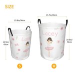 Personalised Ballerina Large Capacity Waterproof Laundry Storage Basket with Name Birthday Mother's Day Gift for Ballet Lover