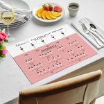 Personnalisé Ballet Positions & Movements Set de table imperméable Fille dansante Décoration de cuisine Cadeau pour Ballerine Amoureux de la danse cla
