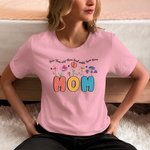 Personalized Watercolour Flower Title 100% Cotton Mama T-shirt with Text Mother's Day Birthday Gift for Mom Grandma