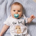 Personalizzato Carino cervo La nostra prima festa della mamma 100% cotone Mamma e bambino abbinato camicia con i nomi Regalo per la festa della mamma per la nuova mamma bambino