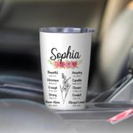 Personalized Birth Flower Bible Verse 20oz Tumbler with Name Birthday Anniversary Mother’s Day Gift for Women