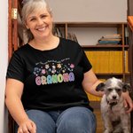 Personalized Watercolour Flower Title 100% Cotton Mama T-shirt with Text Mother's Day Birthday Gift for Mom Grandma