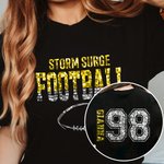 Personalized Multicolour Faux Glitter Football T-shirt Sweatshirt Hoodie with Text Anniversary Team Gift for Football Lover