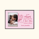 Personalised Colourful Birth Flower Photo Frame I Love You Forever & Always with Name Mother's Day Gift for Her