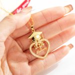 Collier en Zircon Personnalisé avec Nom pour la Promotion 2024 Cadeau de Fin d'Études pour Elle