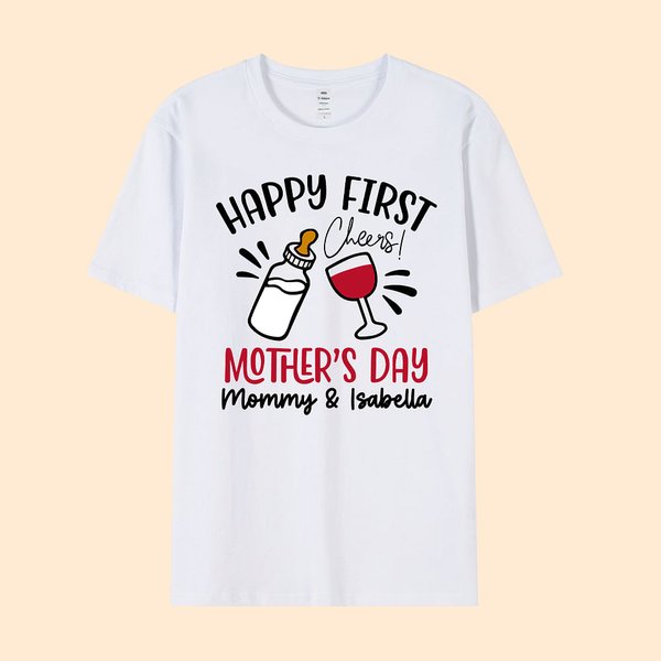 T-shirt adulte 100% coton avec nom Cadeau de fête des mères pour maman