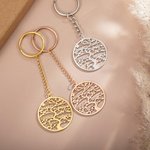 Portachiavi personalizzato con albero genealogico inciso con 1-13 nomi Festa della mamma Regalo di compleanno per la famiglia