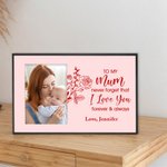 Personalised Colourful Birth Flower Photo Frame I Love You Forever & Always with Name Mother's Day Gift for Her