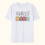 Personalized Watercolour Flower Title 100% Cotton Mama T-shirt with Text Mother's Day Birthday Gift for Mom Grandma