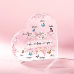 Spersonalizowana tablica akrylowa We Love You Flower Butterfly Heart z imieniem Urodziny Dzień Matki Dekoracja domu Prezent dla kobiet