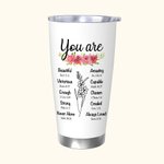 Personalized Birth Flower Bible Verse 20oz Tumbler with Name Birthday Anniversary Mother’s Day Gift for Women