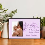 Personalised Colourful Birth Flower Photo Frame I Love You Forever & Always with Name Mother's Day Gift for Her