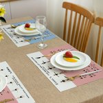 Personnalisé Ballet Positions & Movements Set de table imperméable Fille dansante Décoration de cuisine Cadeau pour Ballerine Amoureux de la danse cla