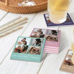 Sous-verres personnalisés en céramique avec texte (4 photos) Lot de 2 Cadeau de pendaison de crémaillère pour la mère et la famille