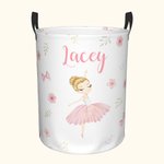 Personalised Ballerina Large Capacity Waterproof Laundry Storage Basket with Name Birthday Mother's Day Gift for Ballet Lover
